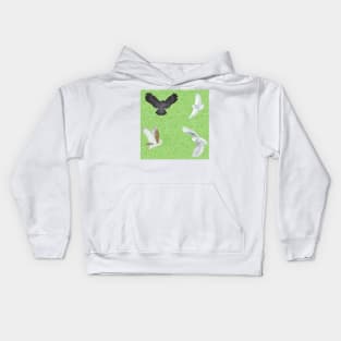 Soaring Owls Mint Kids Hoodie